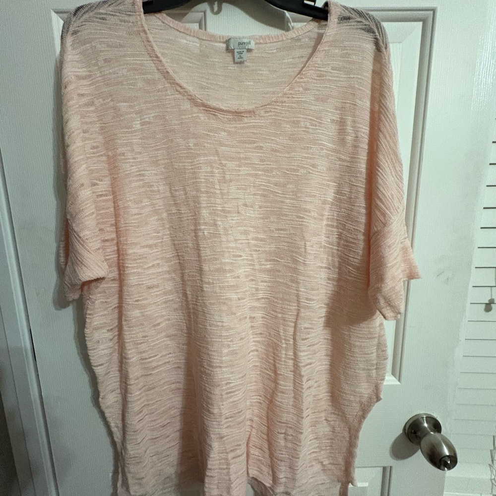 Pure Jill Soft Blush Short Sleeve‎ Women's Top, size XL